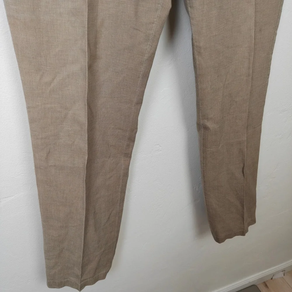 Apolis Civilian Chino Pants Mens 33 Tan Linen Cotton Blend Tailored Portugal